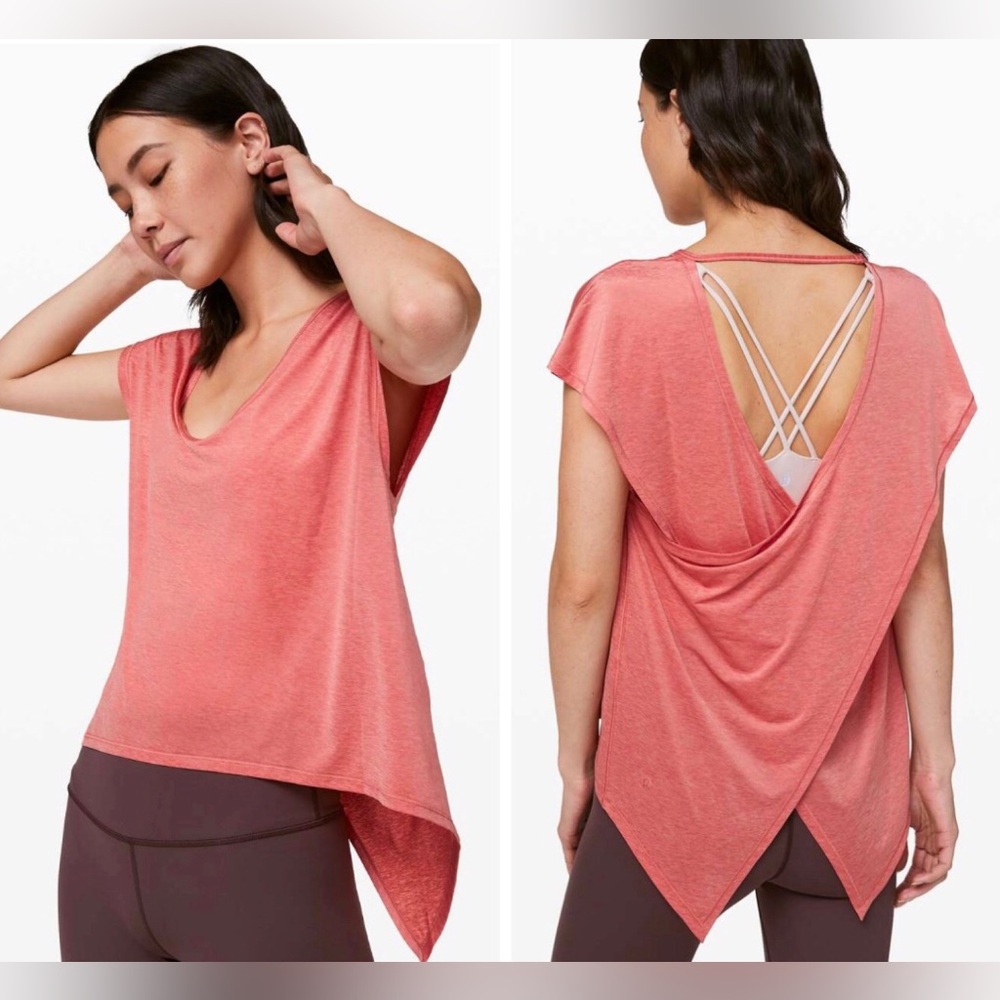 Lululemon Playful Practice short sleeve - size 8 - Rustic Coral